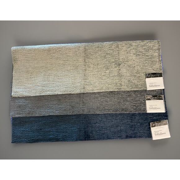 3 STARK Westbury Florentine Weave Fabric Chenille Blue Gray Samples 27x27 - Picture 1 of 5